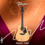 Takamine GD30CE-12NAT 12-String Acoustic-Electric Guitar with Stand, Tuner