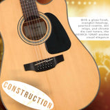 Takamine GD30CE-12NAT 12-String Acoustic-Electric Guitar with Stand, Tuner