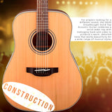 Takamine G Series GD20 Dreadnought Acoustic Guitar Satin Natural with Gigbag