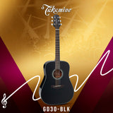 Takamine GD30-BLK Dreadnought Acoustic Guitar, Black with Gigbag