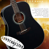 Takamine GD30-BLK Dreadnought Acoustic Guitar, Black with Gigbag