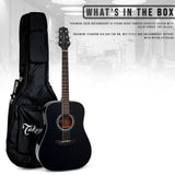Takamine GD30-BLK Dreadnought Acoustic Guitar, Black with Gigbag