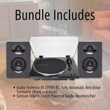 Audio-Technica AT-LP70X-BG Fully Automatic Belt-Drive Turntable (Black/Gray) Kit