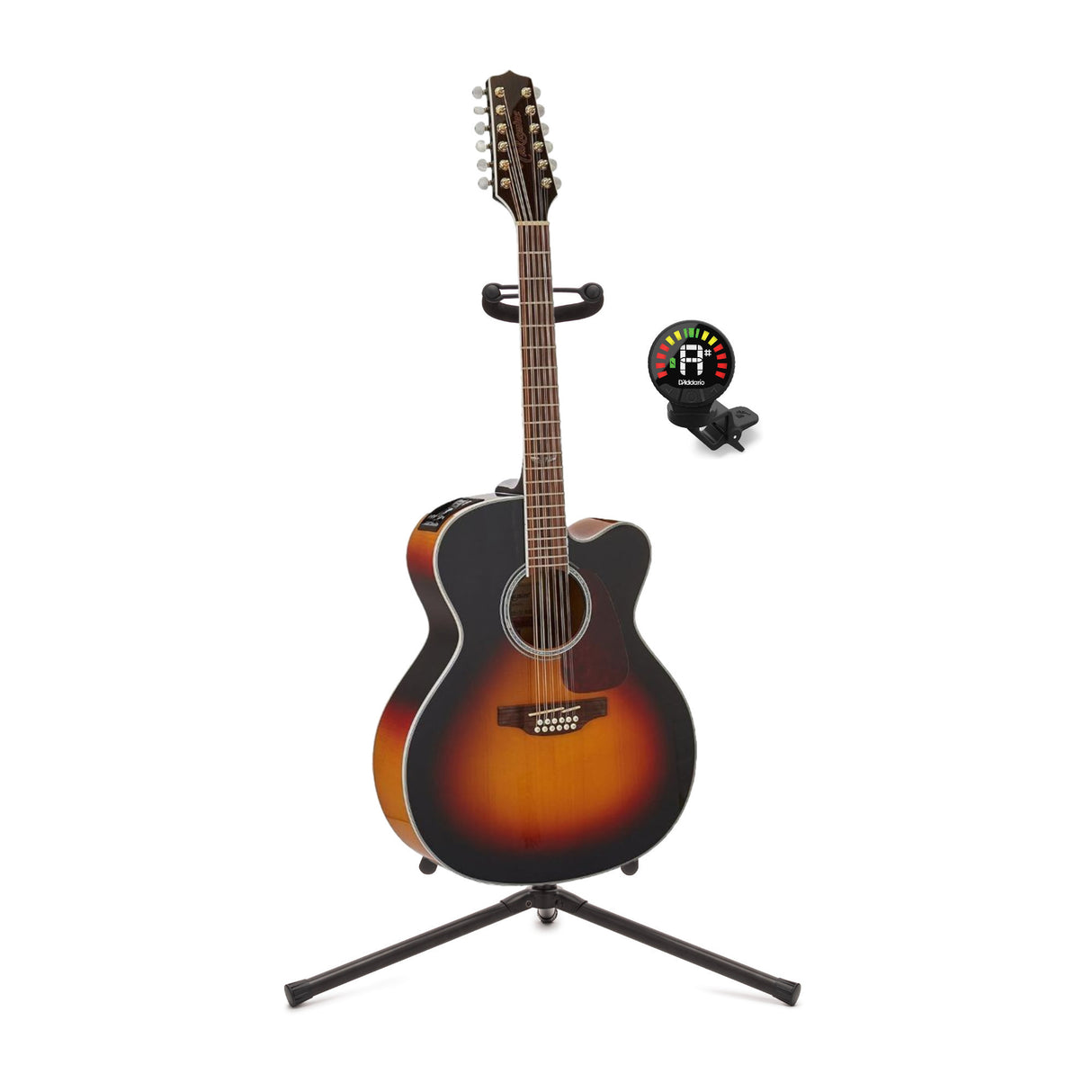 Takamine GJ72CE-12 G Series 12-String Acoustic-Electric Guitar with Stand, Tuner
