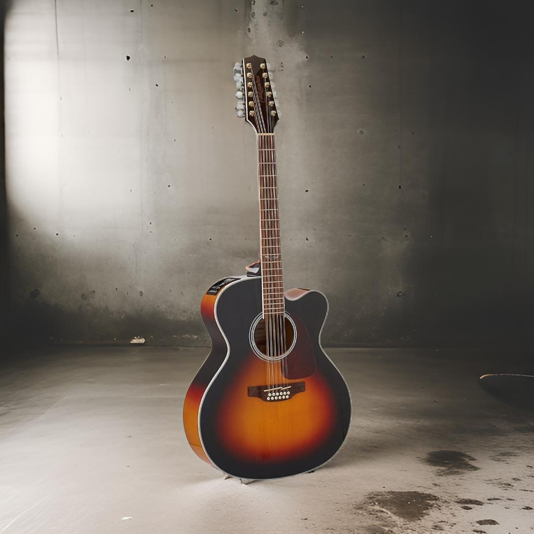 Takamine GJ72CE-12 G Series 12-String Acoustic-Electric Guitar with Stand, Tuner
