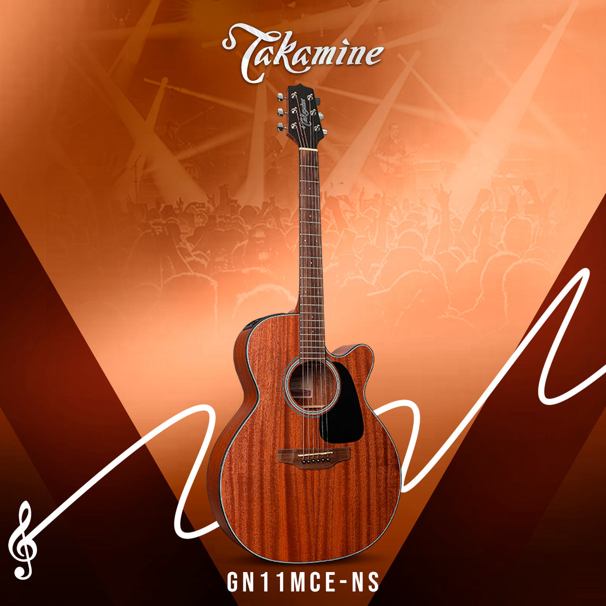 Takamine GN11MCE NEX Acoustic-Electric Natural with Stand, Tuner