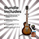 ESP LTD EC-256FM Electric Guitar - Dark Brown Sunburst with Accessories Bundle