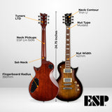 ESP LTD EC-256FM Electric Guitar - Dark Brown Sunburst with Accessories Bundle