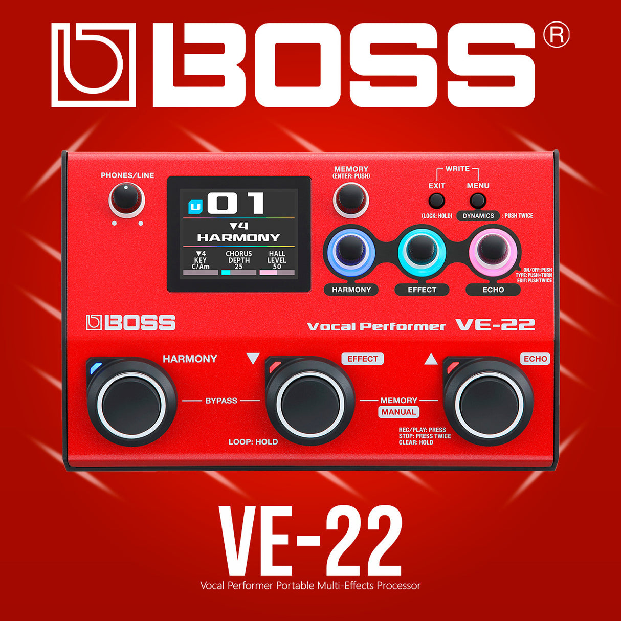 Boss  Ve-22 Vocal processor and Carry Bag Bundle