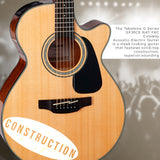 Takamine GF30CE-NAT FXC Cutaway Acoustic-Electric Guitar with Case and stand