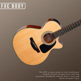 Takamine GF30CE-NAT FXC Cutaway Acoustic-Electric Guitar with Case and stand