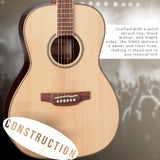 Takamine GY93-NAT New Yorker Acoustic Guitar, Natural with stand and tuner