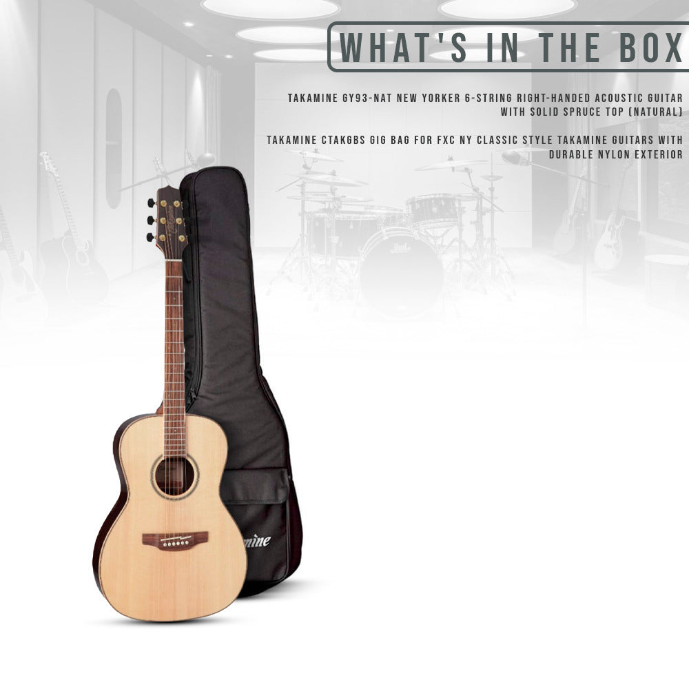 Takamine GY93-NAT New Yorker Acoustic Guitar, Natural with Gig Bag