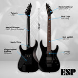 ESP LTD Kirk Hammett Signature KH-602 - Black with Stand, Tuner and Strings
