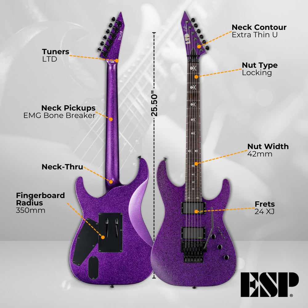 ESP LTD Kirk Hammett Signature KH-602 (Purple) with Stand, Tuner and Strings