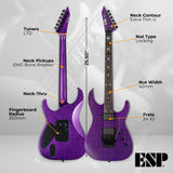 ESP LTD Kirk Hammett Signature KH-602 (Purple) with Stand, Tuner and Strings