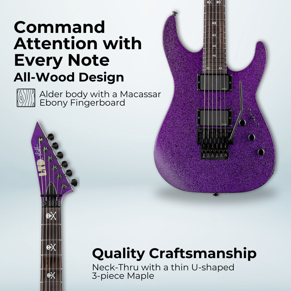 ESP LTD Kirk Hammett Signature KH-602 (Purple) with Stand, Tuner and Strings