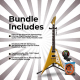 ESP LTD KH-V Kirk Hammett Signature Electric Guitar (Gold) with Accessories