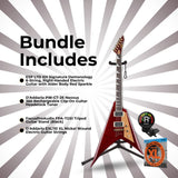 ESP LTD KH-V Kirk Hammett Signature Electric Guitar Red Sparkle with Accessories