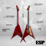 ESP LTD KH-V Kirk Hammett Signature Electric Guitar Red Sparkle with Accessories