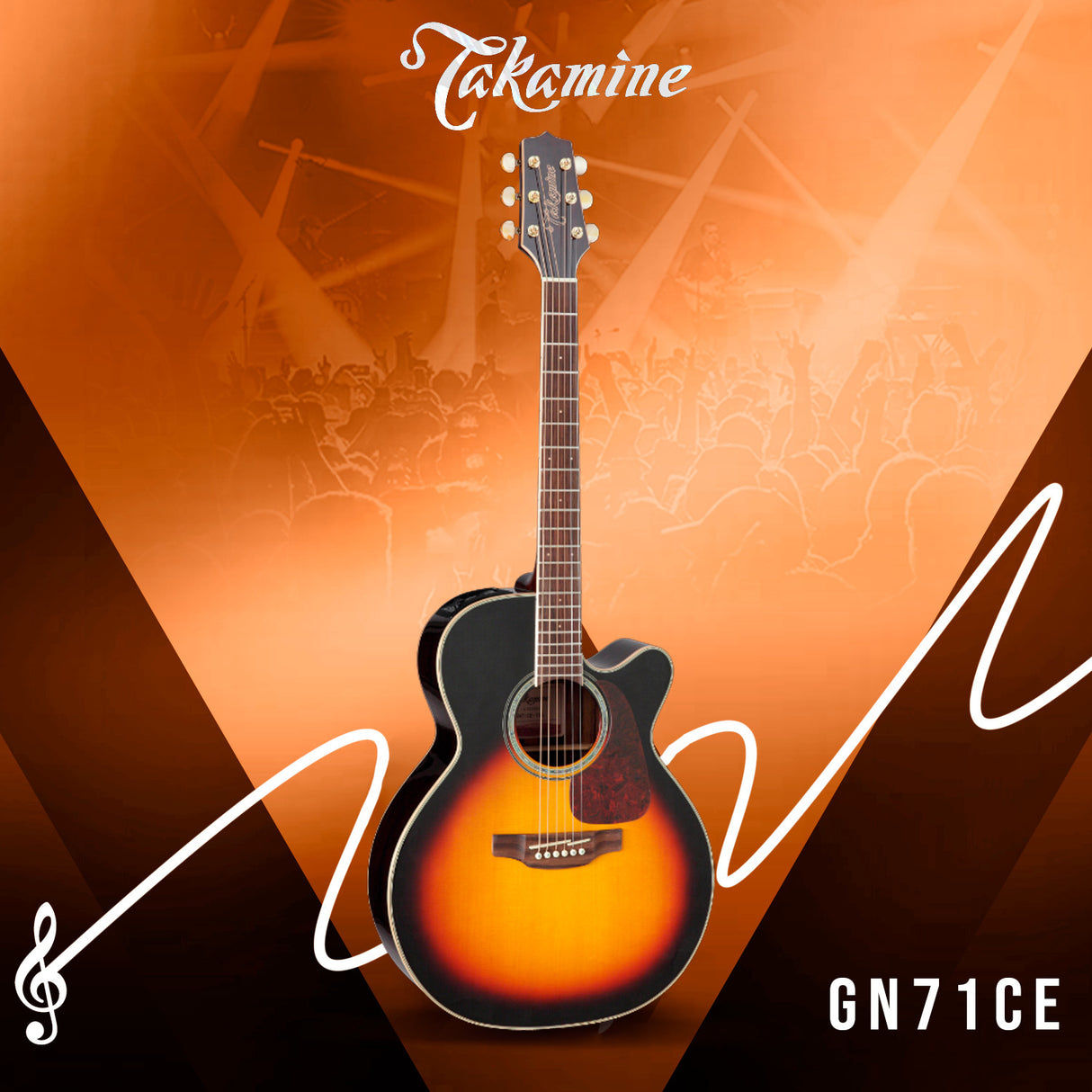 Takamine G Series GN71CE NEX Cutaway Acoustic-Electric Guitar Gloss Sunburst