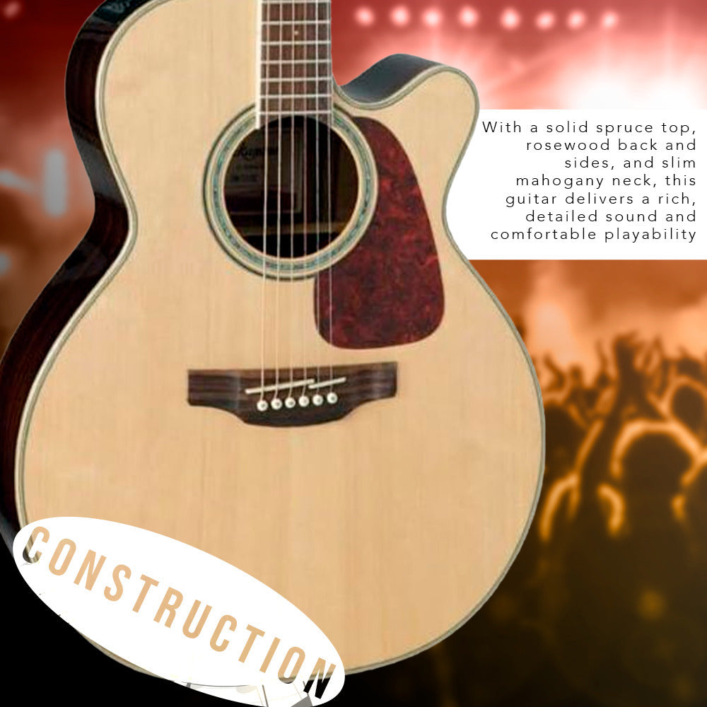 Takamine GN71CE-NAT Nex Cutaway Acoustic-Electric Guitar with stand and tuner