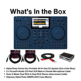 AlphaTheta Omnis Duo All-In-One Portable DJ System, Flight Case and Cables Kit