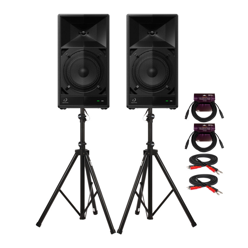AlphaTheta Wave-Eight 110W 8 in. Portable DJ Speaker (Pair) Bundle