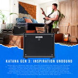 BOSS Katana Gen 3 50W 1x12-Inch Combo Guitar Amplifier Bundle