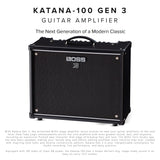 BOSS KTN-100-3 Katana Gen 3 100W 1x12 Inch Combo Guitar Amplifier Bundle