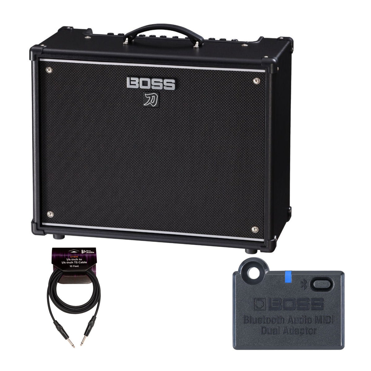 BOSS KTN-100-3 Katana Gen 3 100W 1x12 Inch Combo Guitar Amplifier Bundle