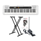 Casio CT-S200WE Casiotone Portable Keyboard (White) with Stand, Pedal and Book