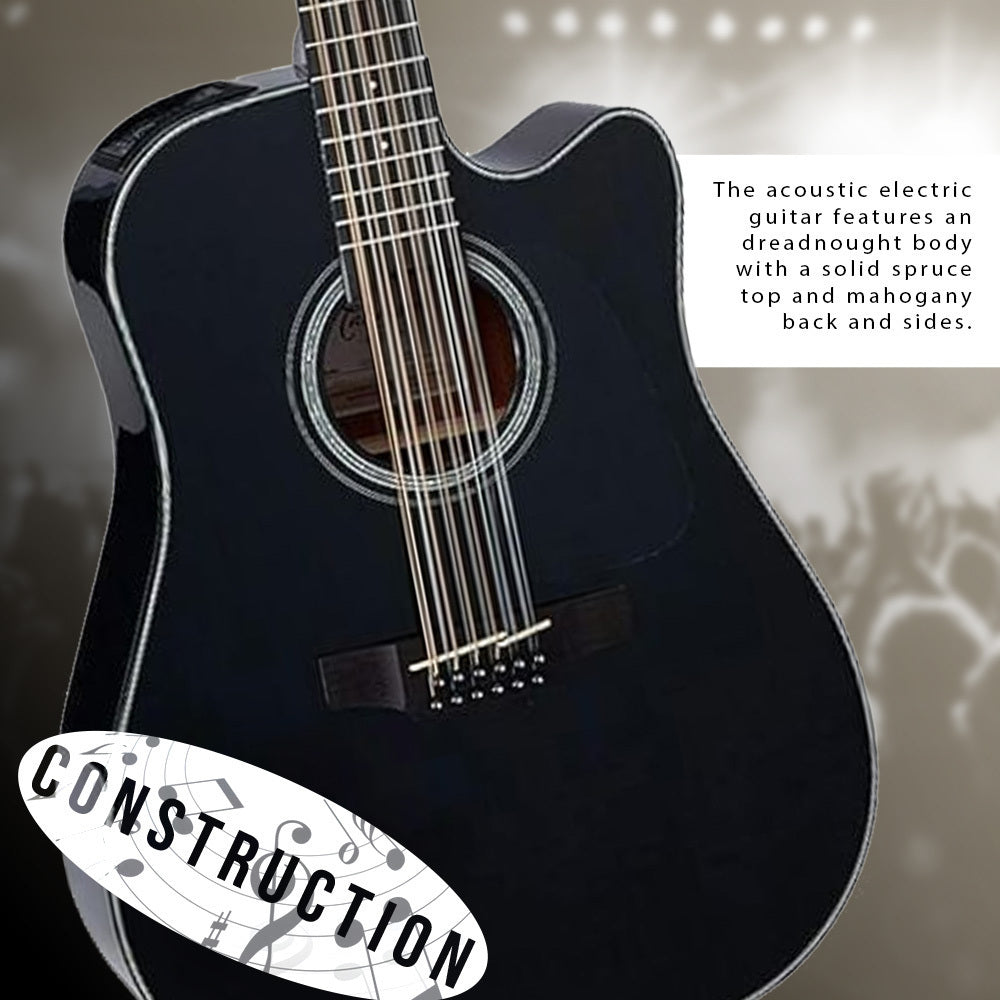 Takamine GD30CE 12 12 String Right Hand Acoustic Electric Guitar Bundle