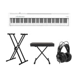 Roland FP-30X Digital Piano with Speakers (White) with Keyboard Stand Bundle