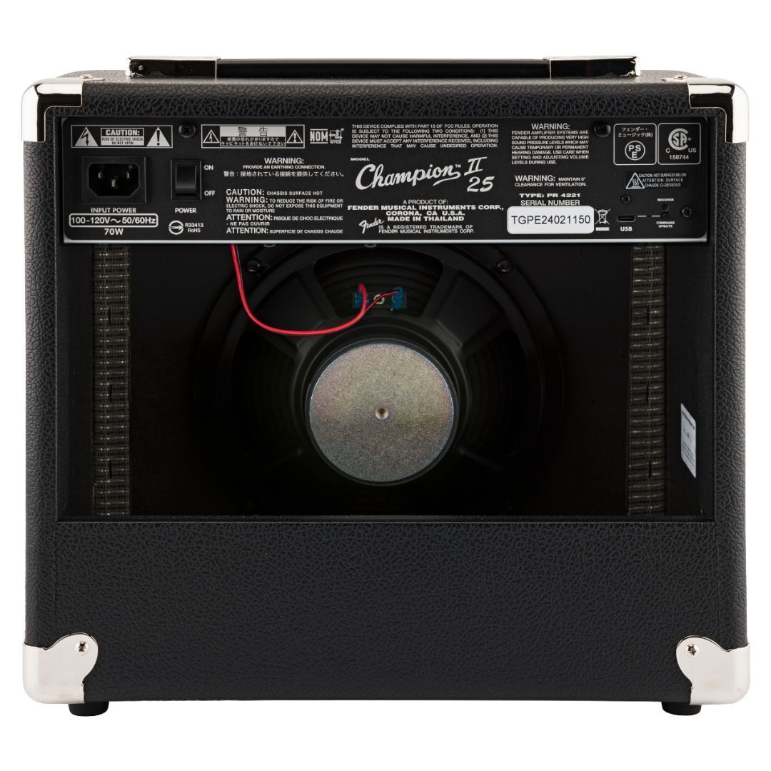 Fender Champion II 25 120V Digital Guitar Amplifier with 8-Inch Fender Special Speaker (Black)