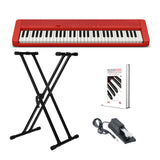 Casio Casiotone CT-S1 61-Key Portable Keyboard (Red) Bundle with Accessories