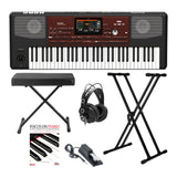 Korg PA700 61-Key Arranger Keyboard with Bench, Stand and Accessory Bundle