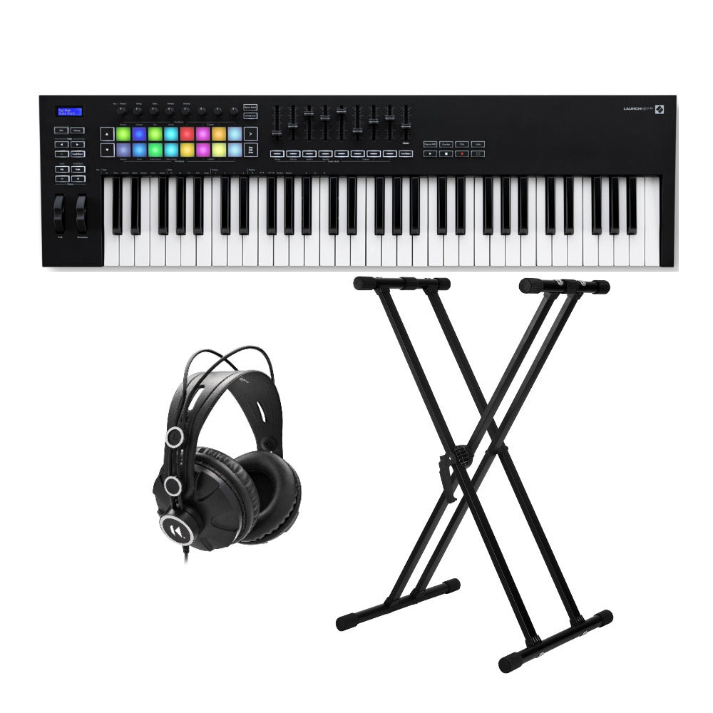 Novation Launchkey MK3 61-Key USB MIDI Controller Bundle with Headphones & Stand