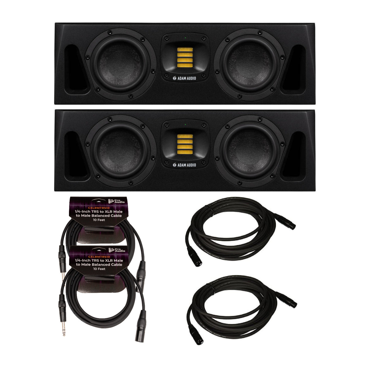 ADAM Audio A44H Powered Two-Way Midfield Studio Monitor (2-Pack) Bundle