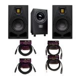ADAM Audio A7V Studio Monitor (Pair) with ADAM Audio Sub10 Mk2 Sub and Cables
