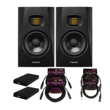 Adam Audio T5V 5 Inch Powered Studio Monitor 2 Pack with Isolation Pads Bundle