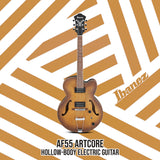 Ibanez AF55 Artcore Hollow-Body Electric Guitar (Tobacco Flat) with Case