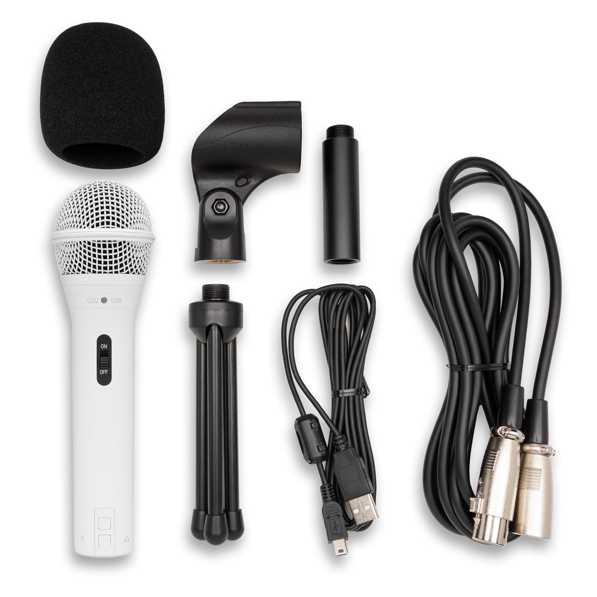 Samson Q2U Handheld Dynamic USB Microphone Recording and Podcasting Pack (White)