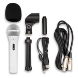 Samson Q2U Handheld Dynamic USB Microphone Recording and Podcasting Pack (White)