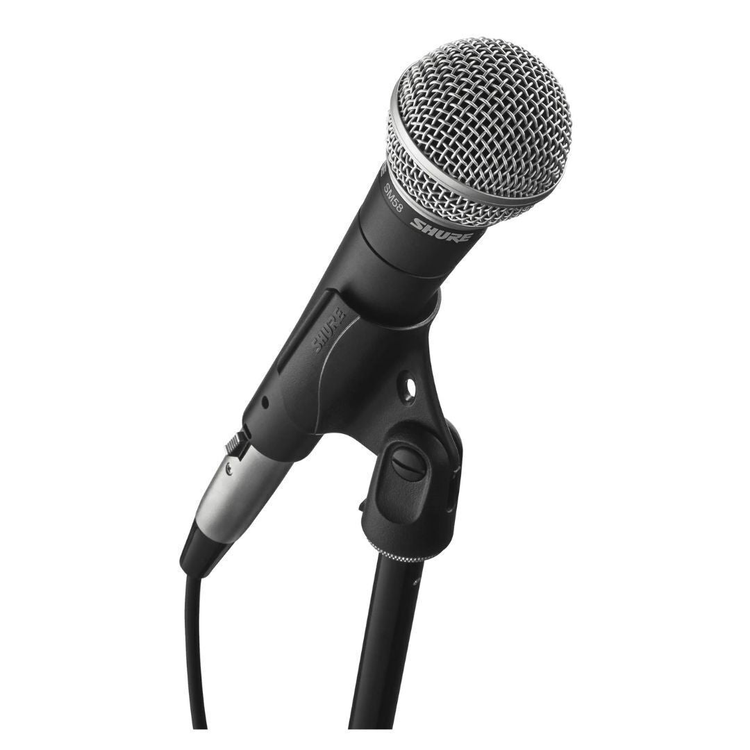 Shure SM58-CN Cardioid Dynamic Vocal Microphone with 25' XLR, Shock mount Bundle