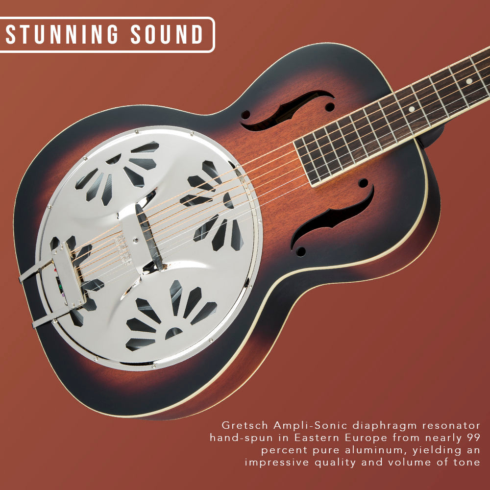 Gretsch G9220 Bobtail Round-Neck Resonator Guitar, 2-Color Sunburst