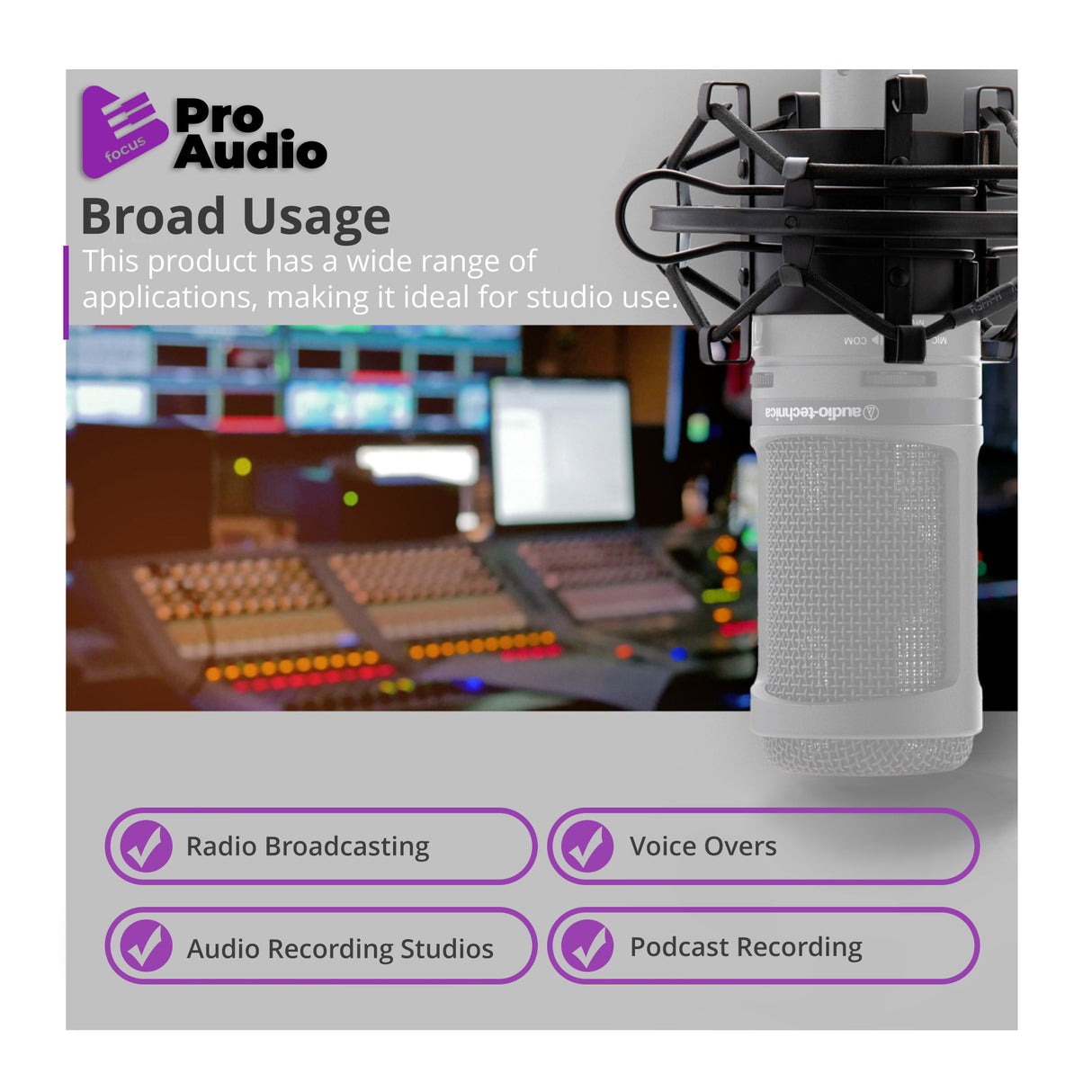 FocusProAudio Basic Microphone Shock Mount for 48-53mm Microphones