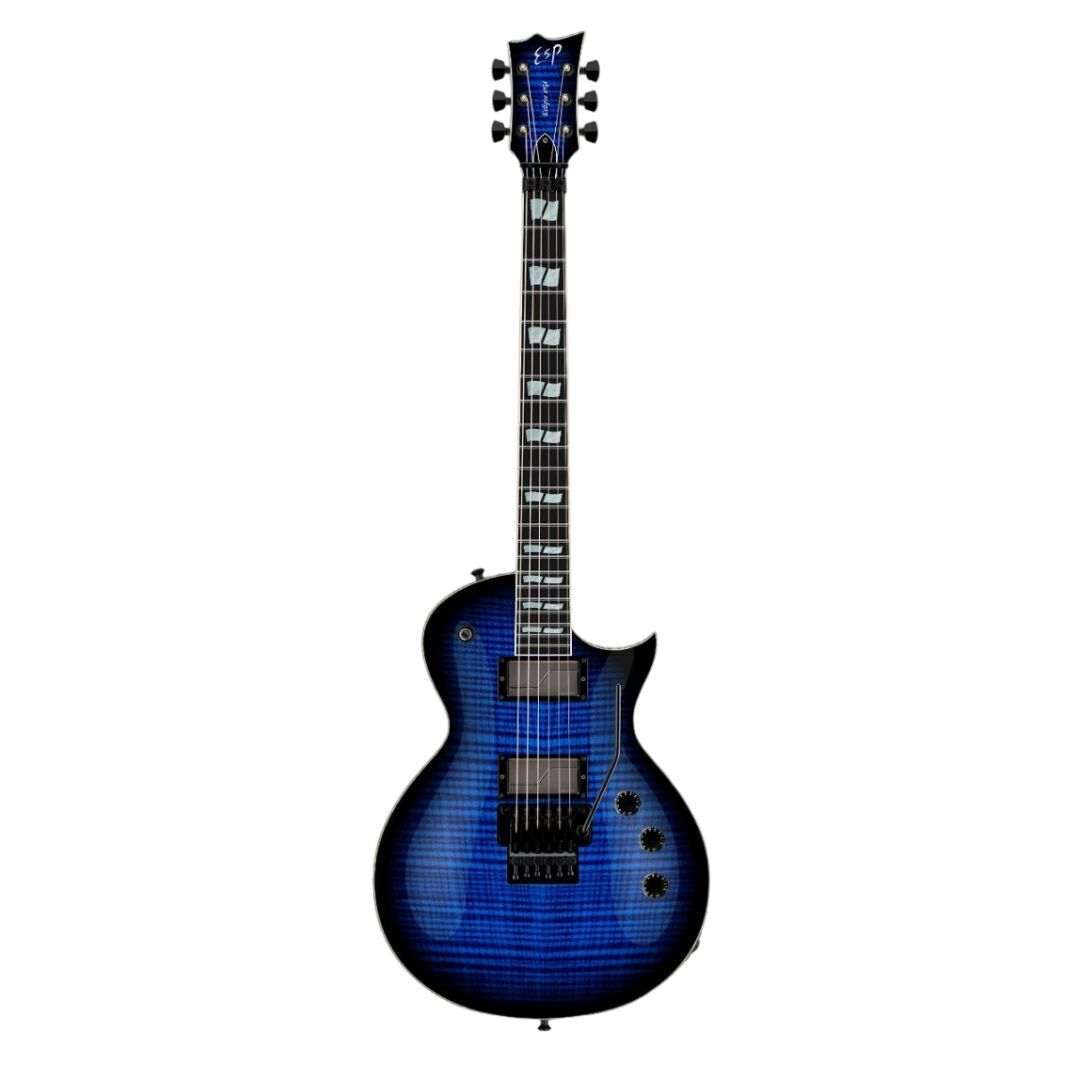 ESP USA ECLIPSE Floyd Rose Flame Maple Dark Blue Sunburst with Hardshell Case