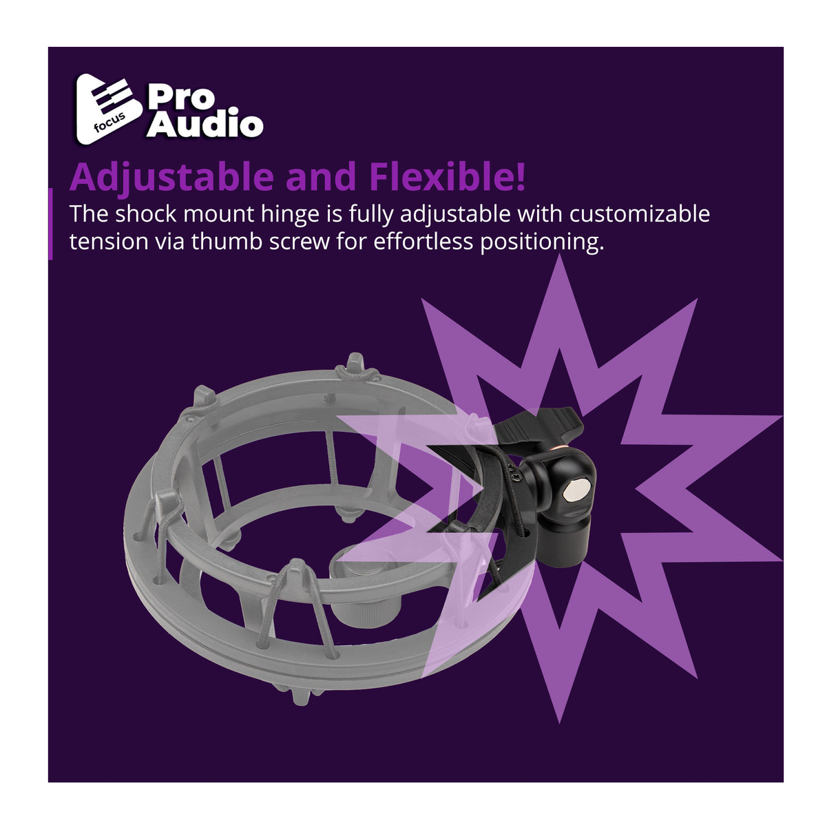 FocusProAudio Shock Mount for Blue Yeti and Yeti Pro Microphones (Black)