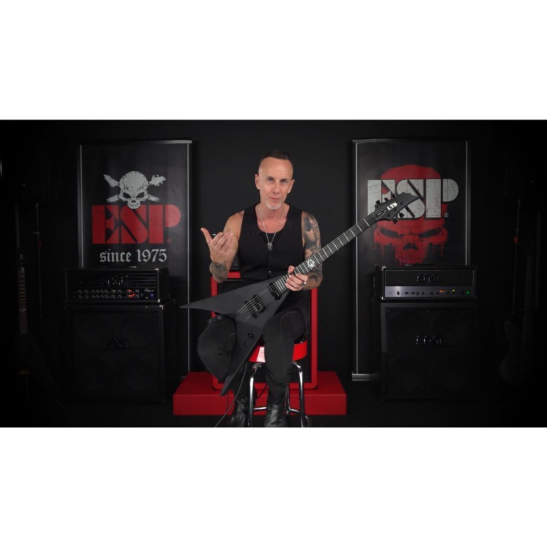 ESP LTD HEX-6 Nergal Signature Electric Guitar in Black Satin